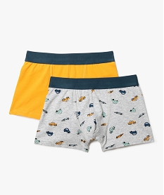 GEMO Boxer garçon uni et imprimé (lot de 2) Multicolore