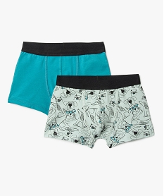 GEMO Boxer garçon stretch avec motif animaux (lot de 2) Multicolore