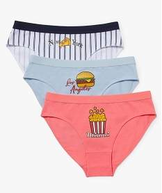 GEMO Culotte fille à motif fantaisie (lot de 3) Multicolore