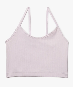 GEMO Brassière fille façon crop top à fines bretelles Violet