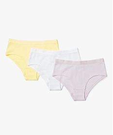 GEMO Shorties unis avec ceinture satinée fille (lot de 3) Multicolore