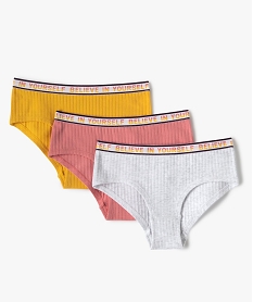 GEMO Shorties fille en maille côtelée (lot de 3) Multicolore