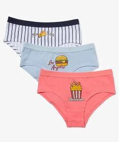 GEMO Shorty fille à motif fantaisie (lot de 3) Multicolore