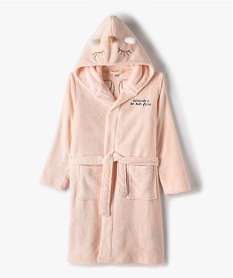 GEMO Robe de chambre fille à capuche animée et motifs fantaisie Rose