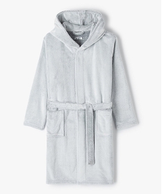 GEMO Robe de chambre enfant en maille peluche avec capuche Gris