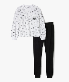 GEMO Pyjama fille avec motifs dessins de chats Imprimé