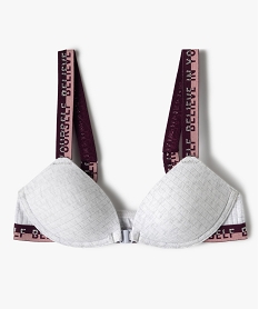 GEMO Soutien-gorge fille paddé avec fermeture devant Gris