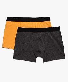 GEMO Boxer uni en coton extensible homme (lot de 2) noir chine