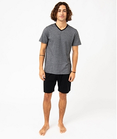 GEMO Pyjashort bicolore en coton homme noir standard