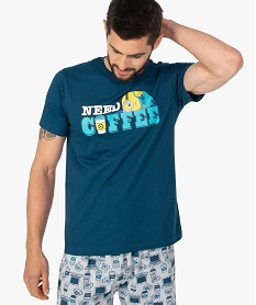 pyjashort homme avec message – les minions 2 bleu pyjamas et peignoirsC102201_2