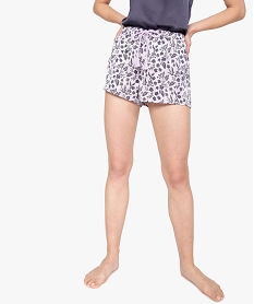 GEMO Short de pyjama femme en matière satinée imprimée Imprimé