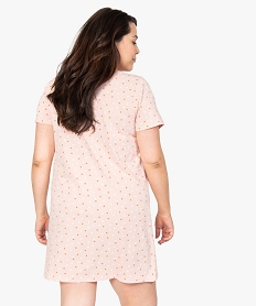 chemise de nuit a manches courtes avec motifs femme grande taille rose nuisettes chemises de nuitC103601_3