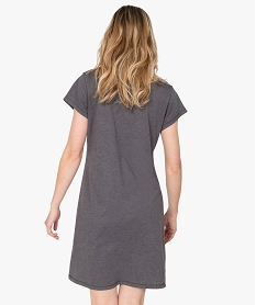 chemise de nuit imprimee a manches courtes femme gris nuisettes chemises de nuitC104001_3