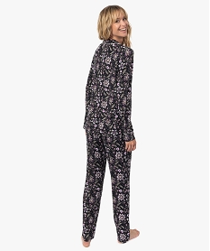 pyjama deux pieces femme   chemise et pantalon imprime pyjamas ensembles vestesC105301_3