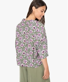 haut de pyjama femme forme chemise a motifs fleuris imprimeC107001_3