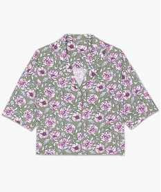 haut de pyjama femme forme chemise a motifs fleuris imprimeC107001_4