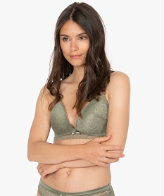 GEMO Soutien-gorge triangle en dentelle sans armatures avec bonnets paddés Vert