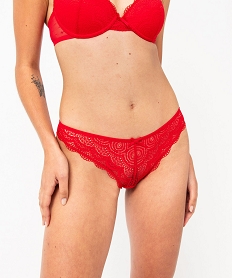 GEMO Culottes en dentelle et tulle femme (lot de 2) rouge standard