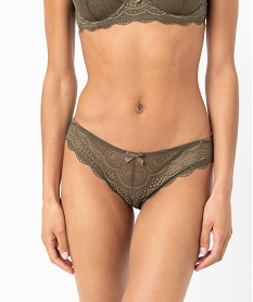 GEMO Culottes en dentelle et tulle femme (lot de 2) kaki standard