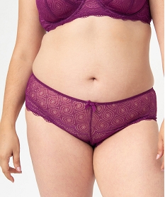 GEMO Shorty en dentelle et tulle femme grande taille violet chine
