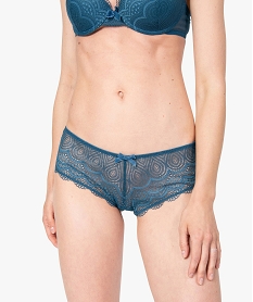 GEMO Shorty en dentelle et tulle femme (lot de 2) Bleu