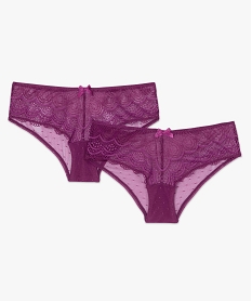 shorty en dentelle et tulle femme (lot de 2) violet shortiesC112701_4