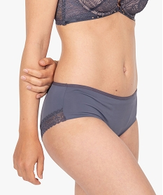 GEMO Shorty femme en microfibre et dentelle (lot de 2) Bleu