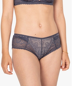 shorty femme en dentelle avec details en satin bleuC113201_1