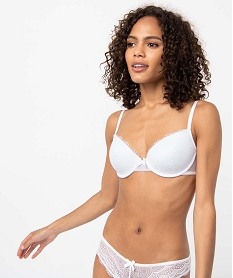 GEMO Soutien-gorge corbeille en dentelle à armatures femme Blanc