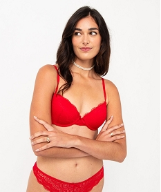 GEMO Soutien-gorge corbeille en dentelle à armatures rouge standard