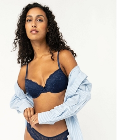 GEMO Soutien-gorge corbeille en dentelle à armatures Bleu