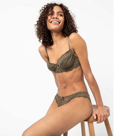 GEMO Soutien-gorge à armatures forme corbeille en dentelle kaki standard
