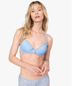 GEMO Soutien-gorge corbeille en dentelle à armatures femme Bleu