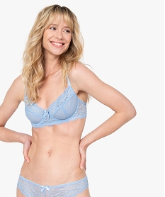 GEMO Soutien-gorge à armatures forme corbeille en dentelle Bleu