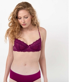 GEMO Soutien-gorge à armatures forme corbeille en dentelle violet chine