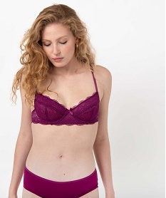 soutien-gorge forme corbeille en dentelle femme violetC115501_1