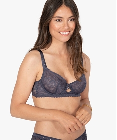 soutien-gorge femme corbeille a larges bretelles et clous bleuC116201_1