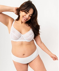 GEMO Soutien-gorge emboitant à armatures en dentelle grande taille Blanc