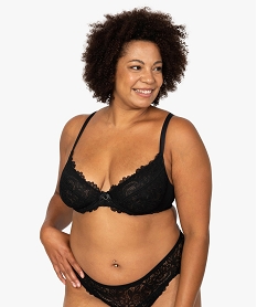 soutien-gorge grande taille en dentelle avec dos en dentelle original noirC117501_1