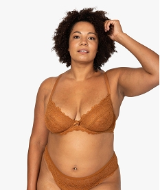 GEMO Soutien-gorge grande taille en dentelle avec dos en dentelle original Orange