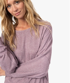 haut de pyjama a manches chauve-souris femme violet hauts de pyjamaC117901_2