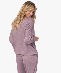 haut de pyjama a manches chauve-souris femme violetC117901_3