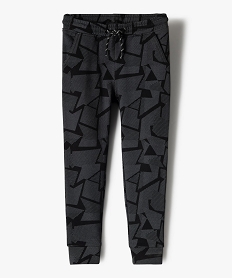 pantalon de jogging garcon a motifs graphiques noirC119201_1