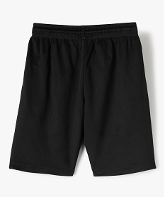 bermuda garcon en maille fine avec ceinture elastiquee noir shorts bermudas et pantacourtsC119501_3
