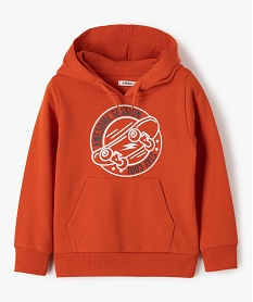 sweat garcon a capuche avec motif orange sweatsC120301_1