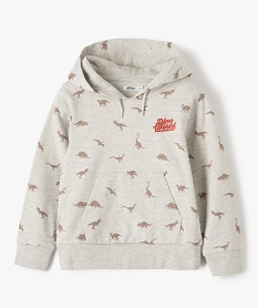 sweat garcon a capuche avec motif beige sweatsC120401_1