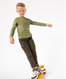 GEMO Pantalon multipoches en matière résistante garçon Vert
