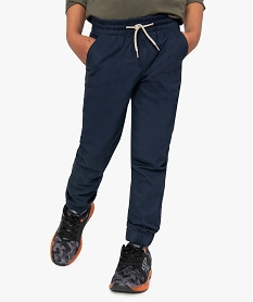 GEMO Pantalon garçon avec taille et chevilles élastiquées Bleu