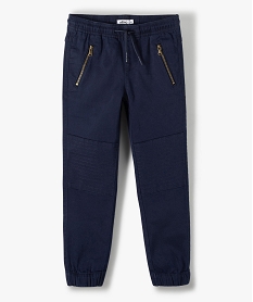 GEMO Pantalon garçon avec empiècements surpiqués aux genoux Bleu