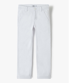 GEMO Pantalon chino en coton garçon Blanc